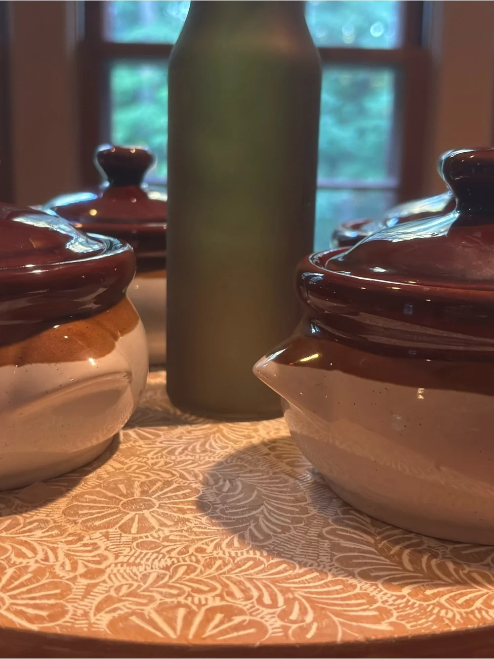 Stoneware crock set made in Taiwan vintage